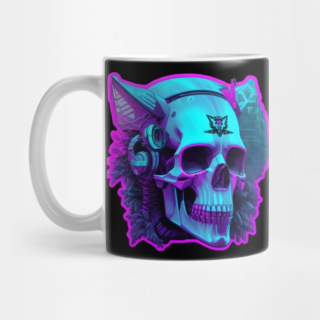 Synthwave skull by Spaceboyishere